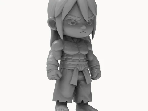 Chibi Anime Martial Arts Warrior 3D Printable Figurine 3D Print Model