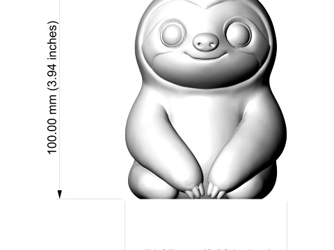 Sloth Figurine 3D Printable 3D Print Model