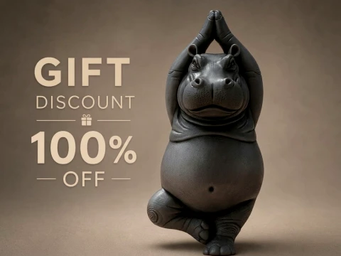 Hippo 3D Printable Figurine Modelo de Impressão 3D