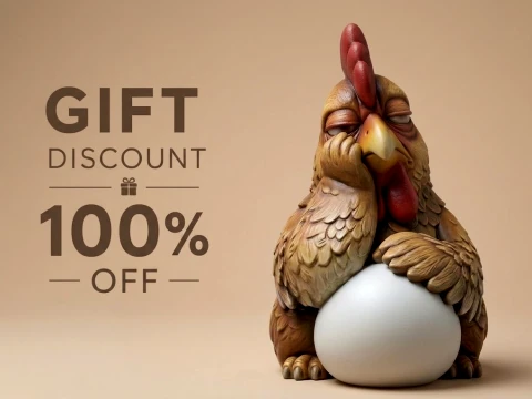 Chicken with Egg 3D Printable Figurine 3Dプリントモデル