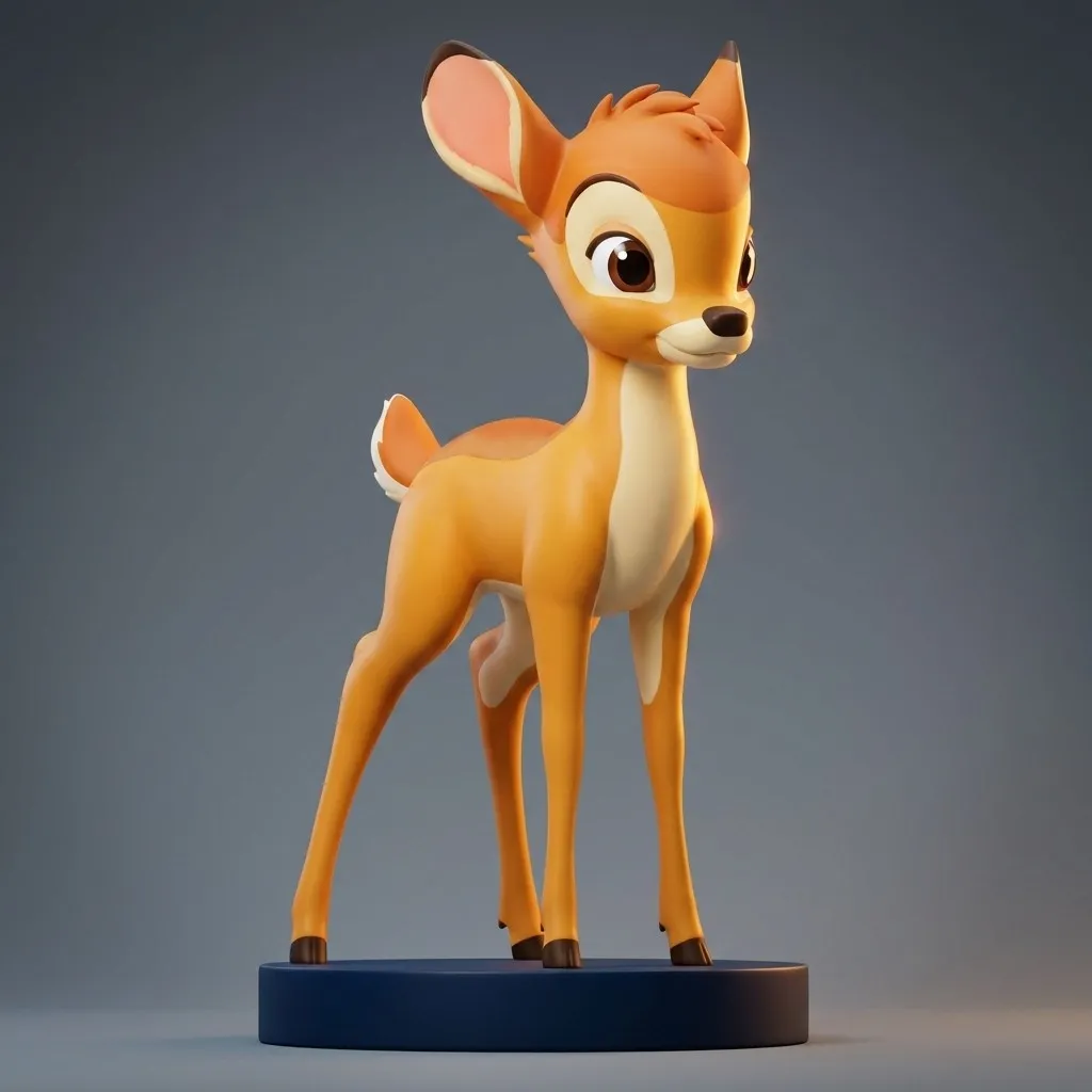 Bambi 3D Printable Figurine 3D Baskı Modeli .c4d .max .obj .3ds .fbx .stl .blend 