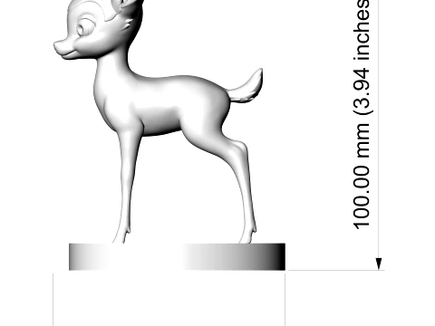 Bambi 3D Printable Figurine 3D Baskı Modeli