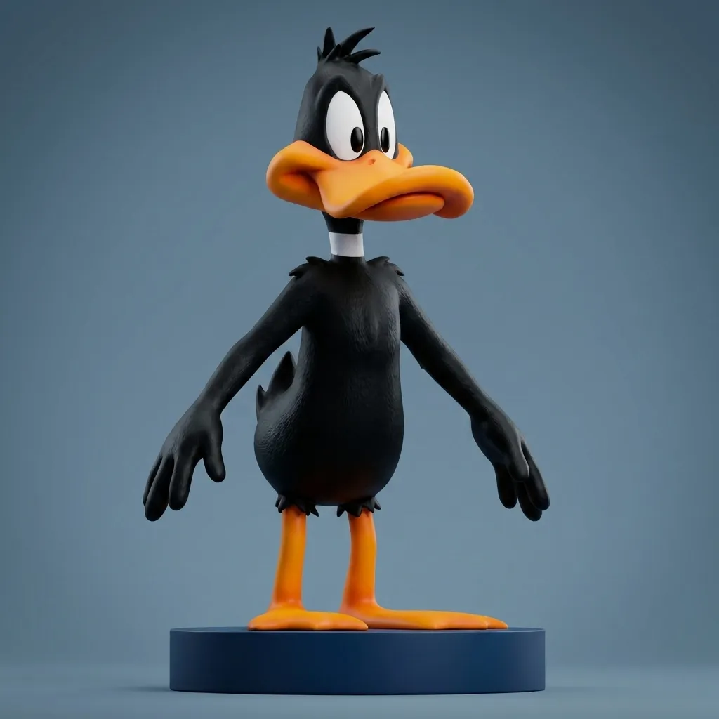 Daffy Duck 3D Printable Figurine 3D Print Model .c4d .max .obj .3ds .fbx .stl .blend 