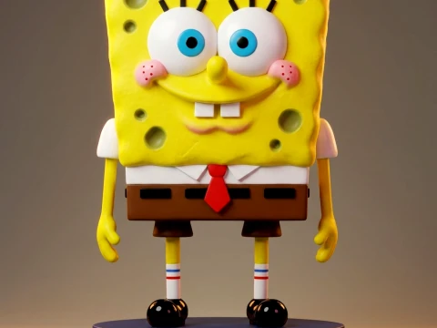 SpongeBob 3D Printable Figurine 3D Print Model