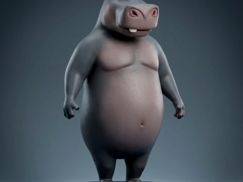 Moto Moto Madagascar Hippo 3D Printable Figurine 3D Print Model