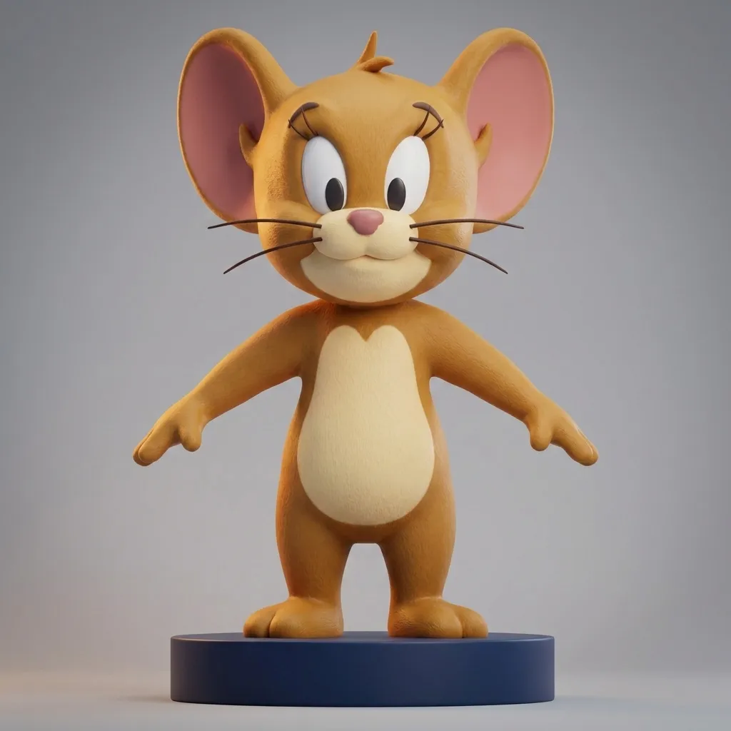 Jerry Mouse 3D Printable Figurine Modèles 3D en vedette .c4d .max .obj .3ds .fbx .stl .blend