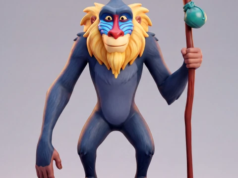 Rafiki Lion King 3D Printable Figurine 3D Print Model