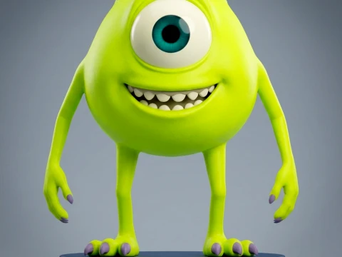 Mike Wazowski Monsters Inc 3D Printable Figurine 3D Print Model