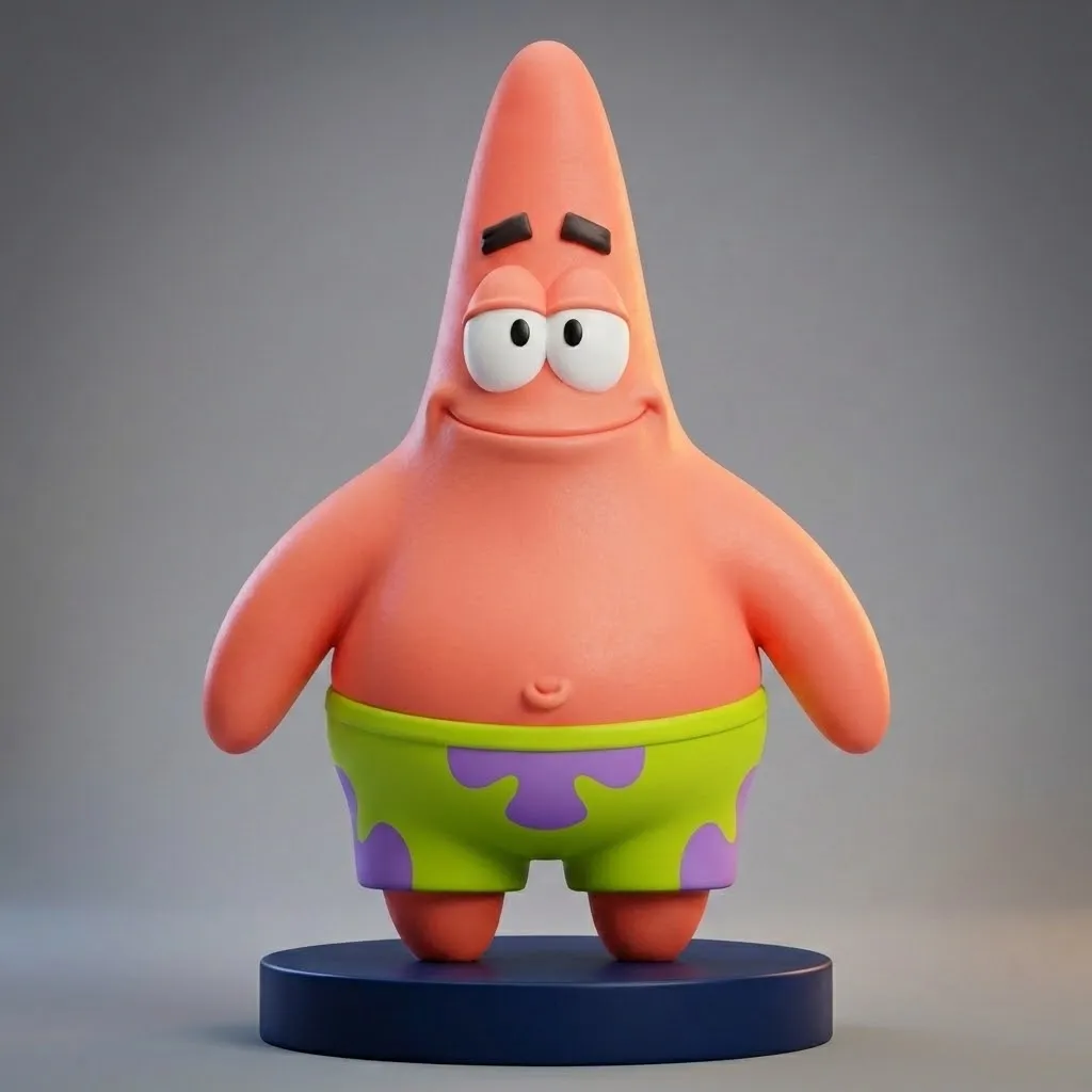 Patrick Star 3D Printable Figurine 3D Print Model .c4d .max .obj .3ds .fbx .stl .blend 