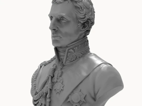 Arthur Wellesley 3D Printable Bust 3D Print Model
