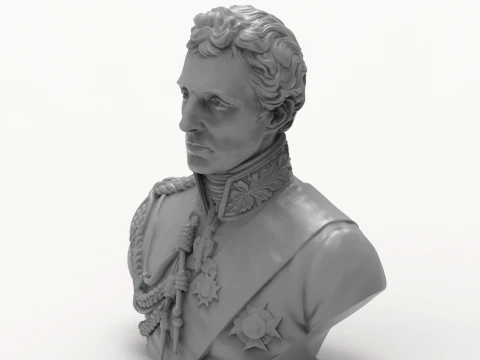 Arthur Wellesley 3D Printable Bust 3D Print Model