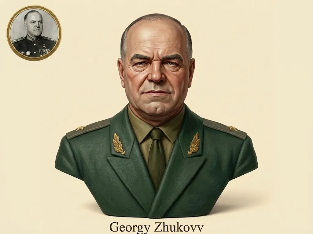 Georgy Zhukov 3D Printable Bust 3D Print Model .c4d .max .obj .3ds .fbx .stl .blend 