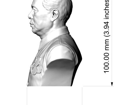 Vo Nguyen Giap 3D Printable Bust 3D Print Model