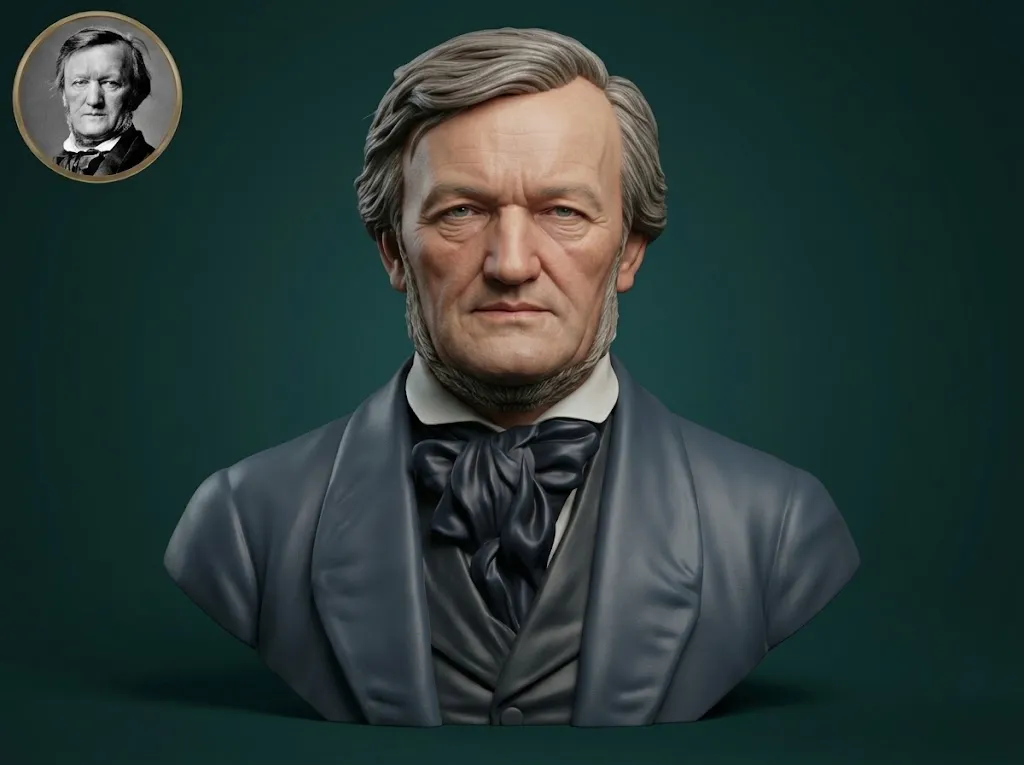 Richard Wagner 3D Printable Bust 3D Print Model .c4d .max .obj .3ds .fbx .stl .blend 