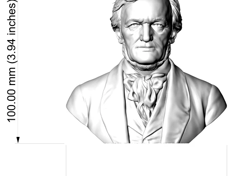 Richard Wagner 3D Printable Bust 3D Print Model