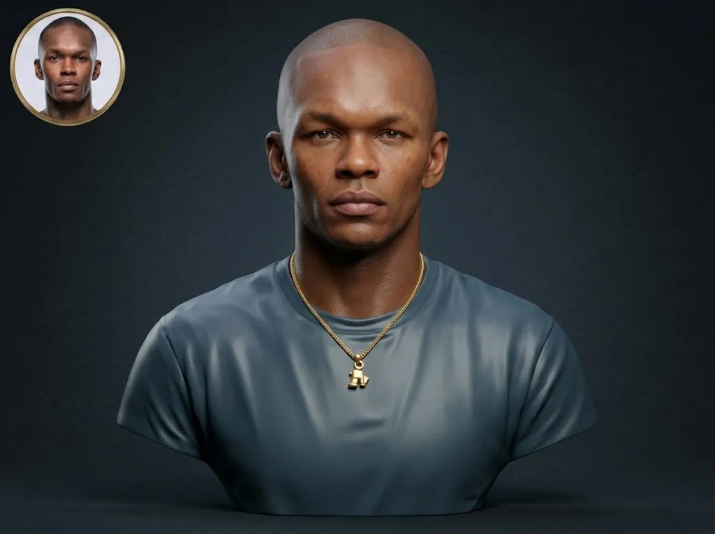 Israel Adesanya 3D Printable Bust 3D Print Model .c4d .max .obj .3ds .fbx .stl .blend 