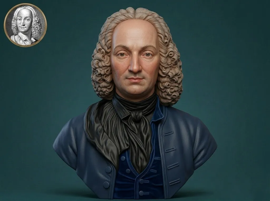 Antonio Vivaldi 3D Printable Bust 3D Print Model .c4d .max .obj .3ds .fbx .stl .blend 