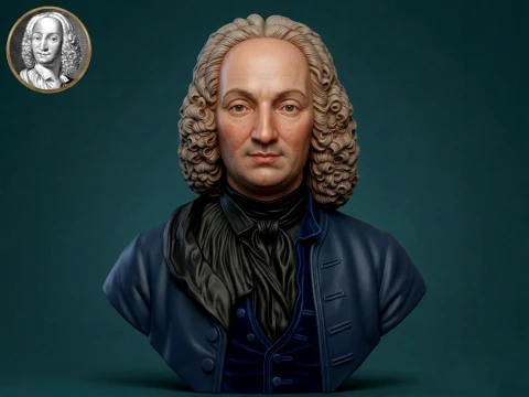 Antonio Vivaldi 3D Printable Bust 3D Print Model