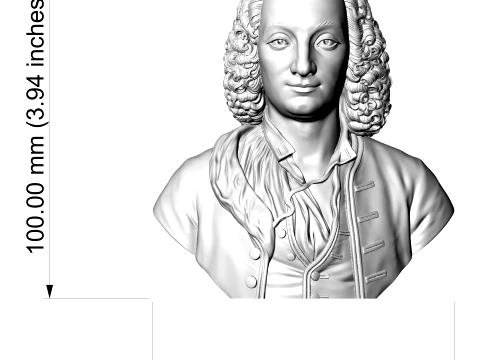 Antonio Vivaldi 3D Printable Bust 3D Print Model