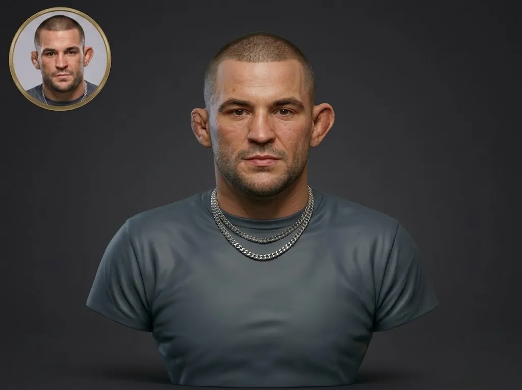 Dustin Poirier 3D Printable Bust 3D Print Model .c4d .max .obj .3ds .fbx .stl .blend 