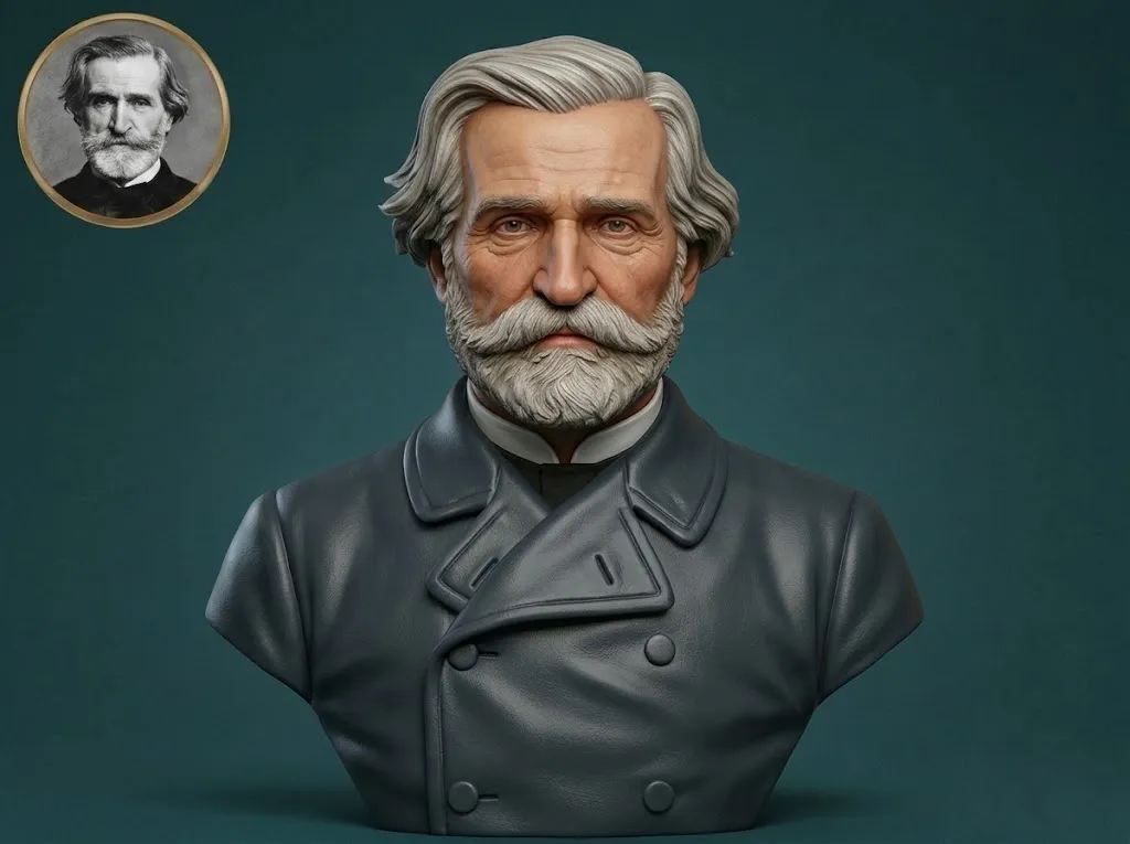 Giuseppe Verdi 3D Printable Bust 3D Print Model .c4d .max .obj .3ds .fbx .stl .blend 