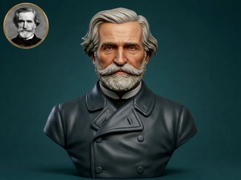 Giuseppe Verdi 3D Printable Bust 3D Print Model