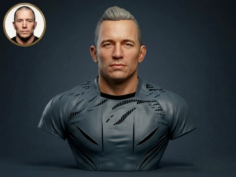 Georges St-Pierre 3D Printable Bust 3D Print Model