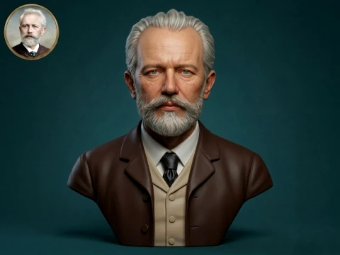 Pyotr Ilyich Tchaikovsky 3D Printable Bust 3D Print Model