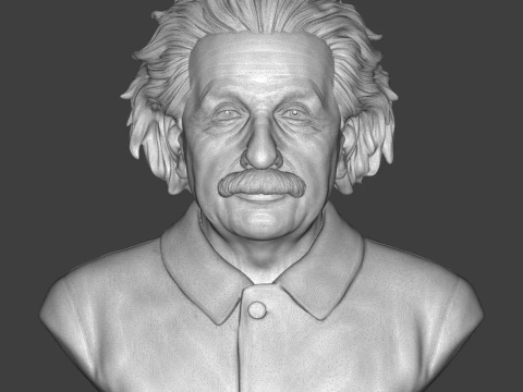 Albert Einstein 3D Printable Bust 3D Print Model