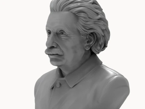 Albert Einstein 3D Printable Bust 3D Print Model