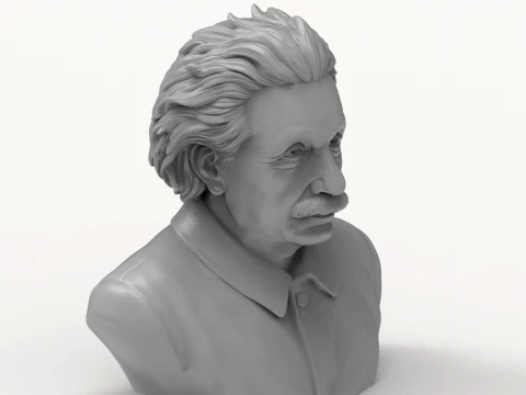 Albert Einstein 3D Printable Bust 3D Print Model