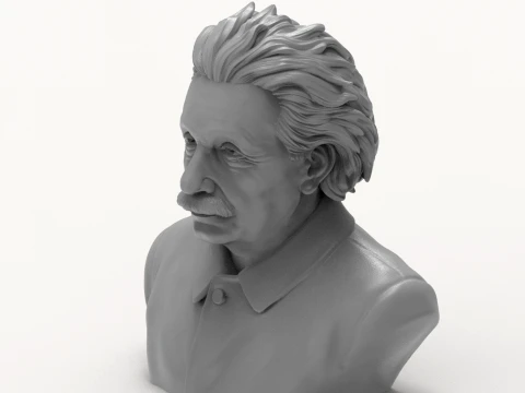 Albert Einstein 3D Printable Bust 3D Print Model