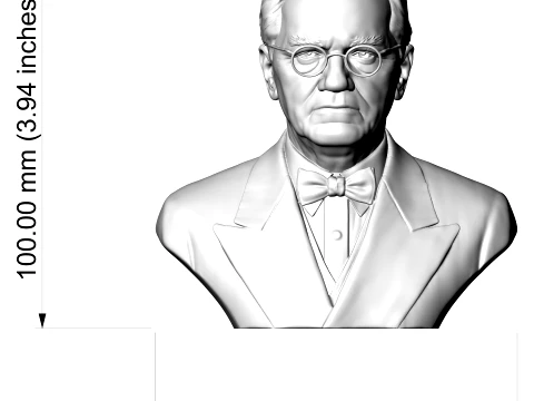 Alexander Fleming 3D Printable Bust 3D Print Model