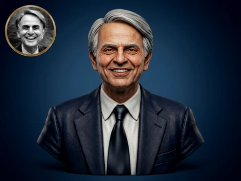 Carl Sagan 3D Printable Bust 3D Print Model