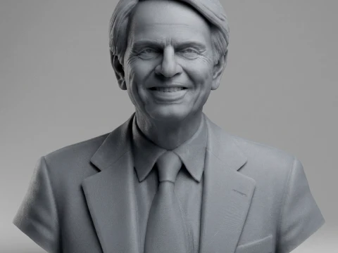 Carl Sagan 3D Printable Bust 3D Print Model