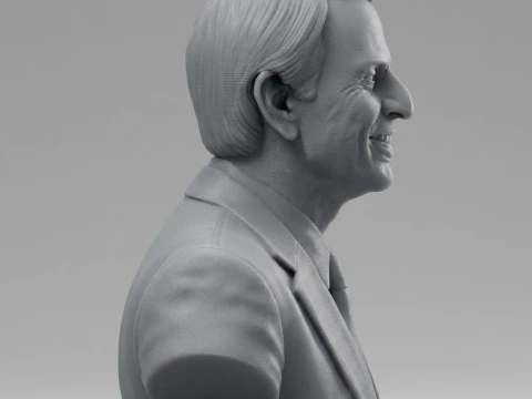 Carl Sagan 3D Printable Bust 3D Print Model