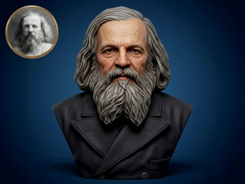 Dmitri Mendeleev 3D Printable Bust 3D Print Model