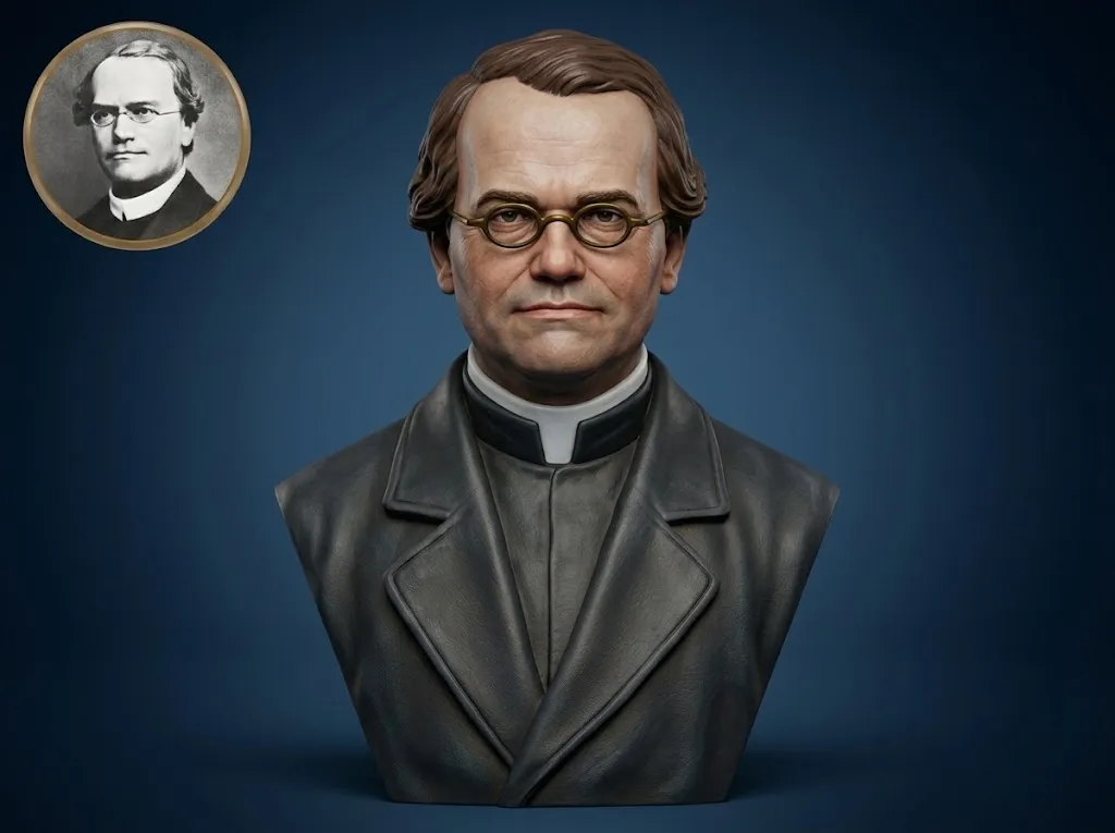 Gregor Mendel 3D Printable Bust 3D Print Model .c4d .max .obj .3ds .fbx .stl .blend 