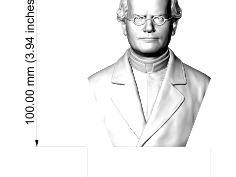 Gregor Mendel 3D Printable Bust 3D Print Model