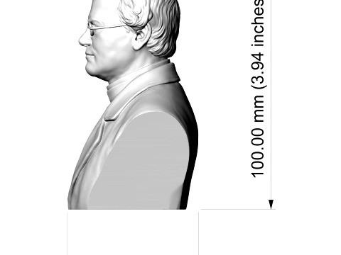 Gregor Mendel 3D Printable Bust 3D Print Model