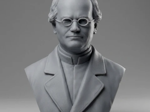 Gregor Mendel 3D Printable Bust 3D Print Model