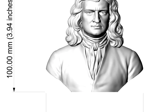 Isaac Newton 3D Printable Bust 3D Print Model