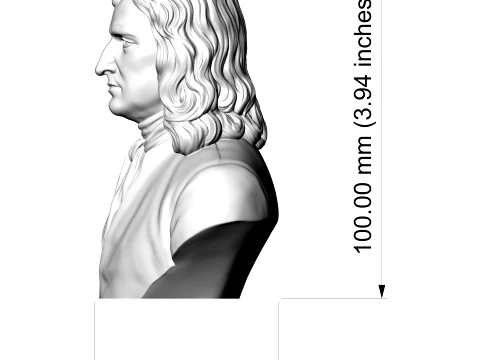 Isaac Newton 3D Printable Bust 3D Print Model