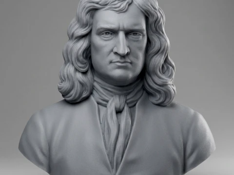 Isaac Newton 3D Printable Bust 3D Print Model