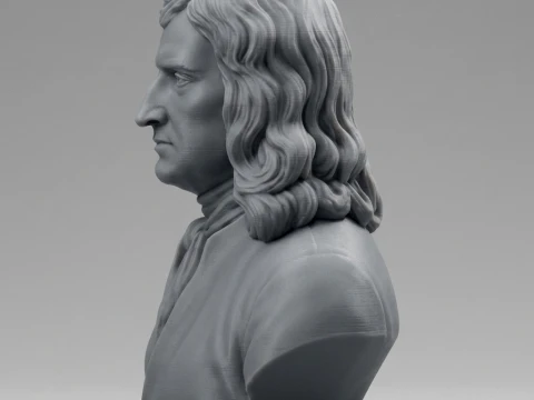 Isaac Newton 3D Printable Bust 3D Print Model