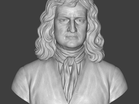 Isaac Newton 3D Printable Bust 3D Print Model