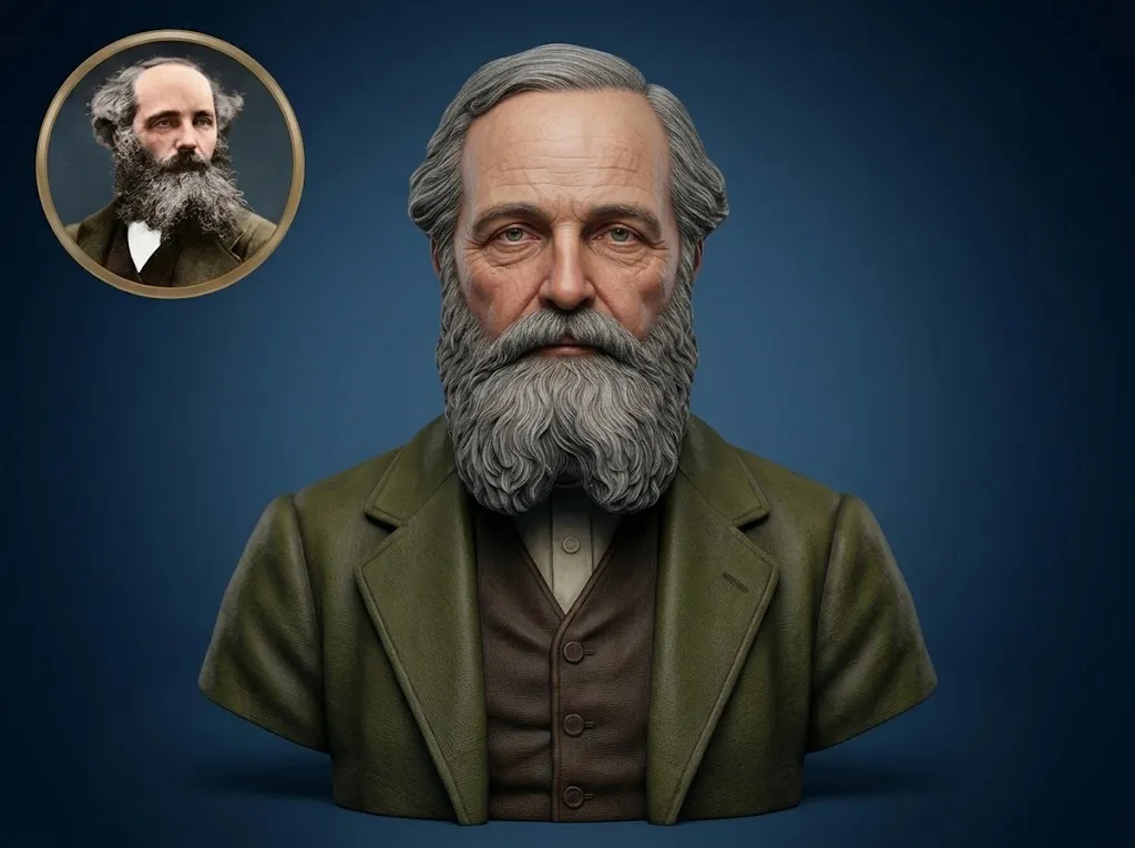 James Clerk Maxwell 3D Printable Bust 3D Print Model .c4d .max .obj .3ds .fbx .stl .blend 