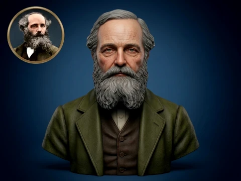 James Clerk Maxwell 3D Printable Bust 3D Print Model