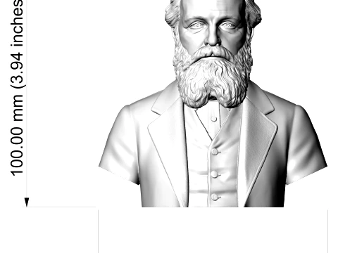 James Clerk Maxwell 3D Printable Bust 3D Print Model