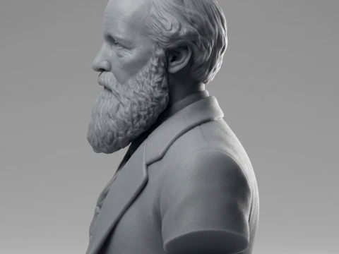 James Clerk Maxwell 3D Printable Bust 3D Print Model